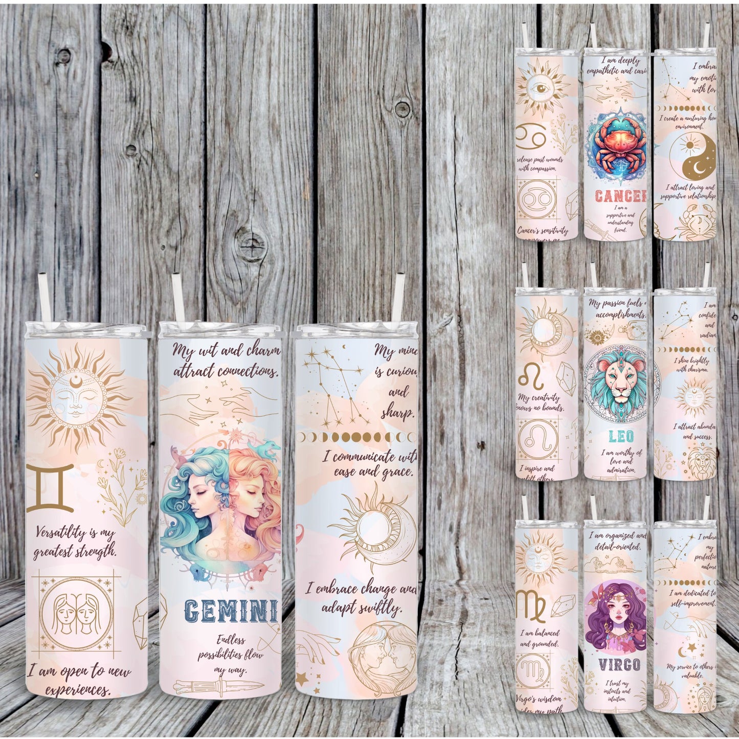 ALL 12 Zodiac Sign Affirmation Tumblers